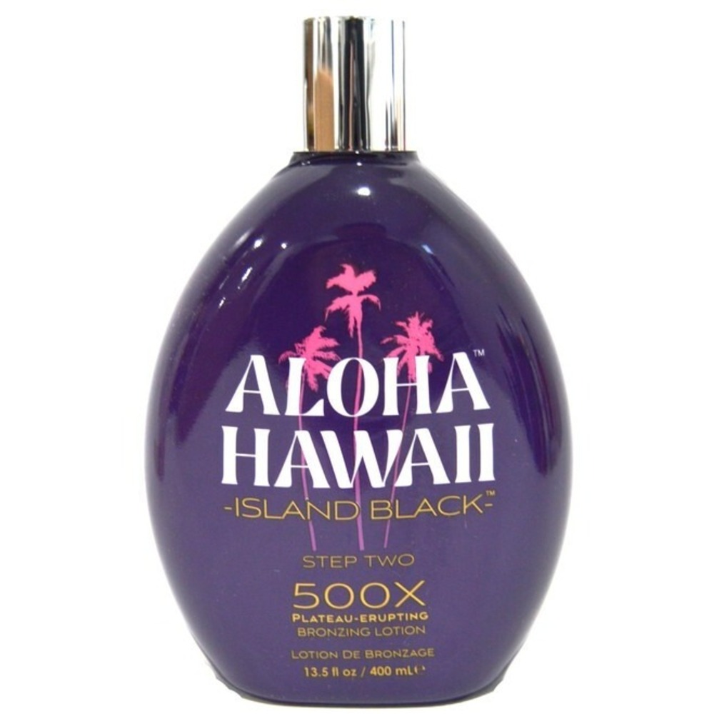 Aloha Hawaii Island Black 500X Bronzing Lotion Step 2 Tanning 13.5oz 400ml